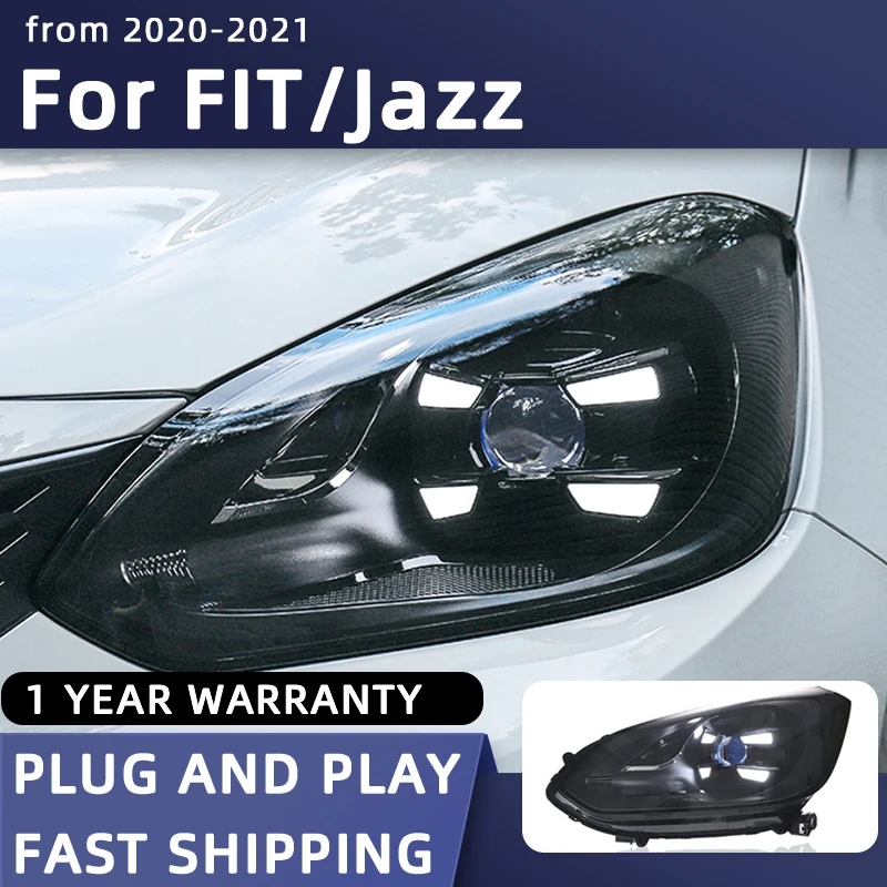 Car Styling Headlights for Honda FIT Jazz  LED Headlight 2021 2021 Porsche Type Head Lamp DRL Signal Projector Lens Automotive