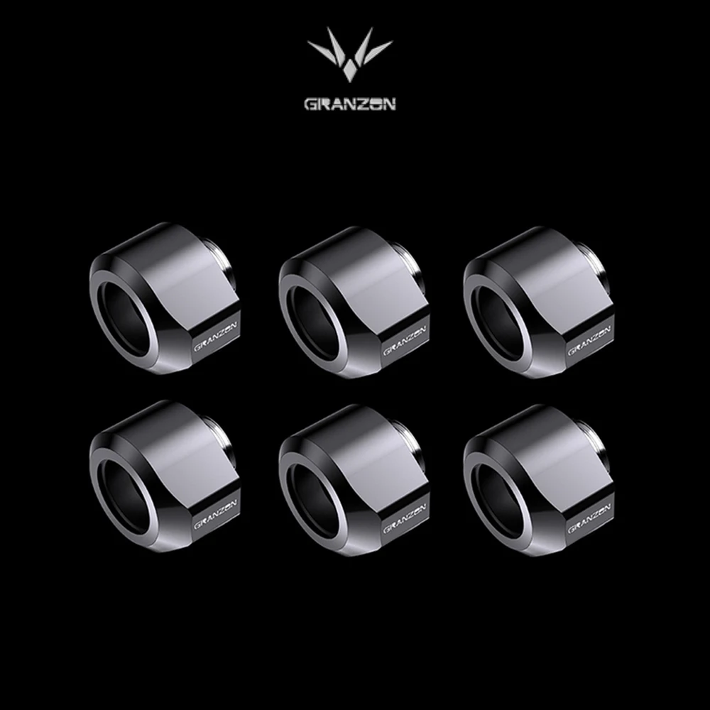 6PCS Granzon GD-FT14 Anti-off Hard Tube Fitting , For OD14mm Hard PETG PMMA Pipe , G1/4'' Thread Water Cooling Fitting