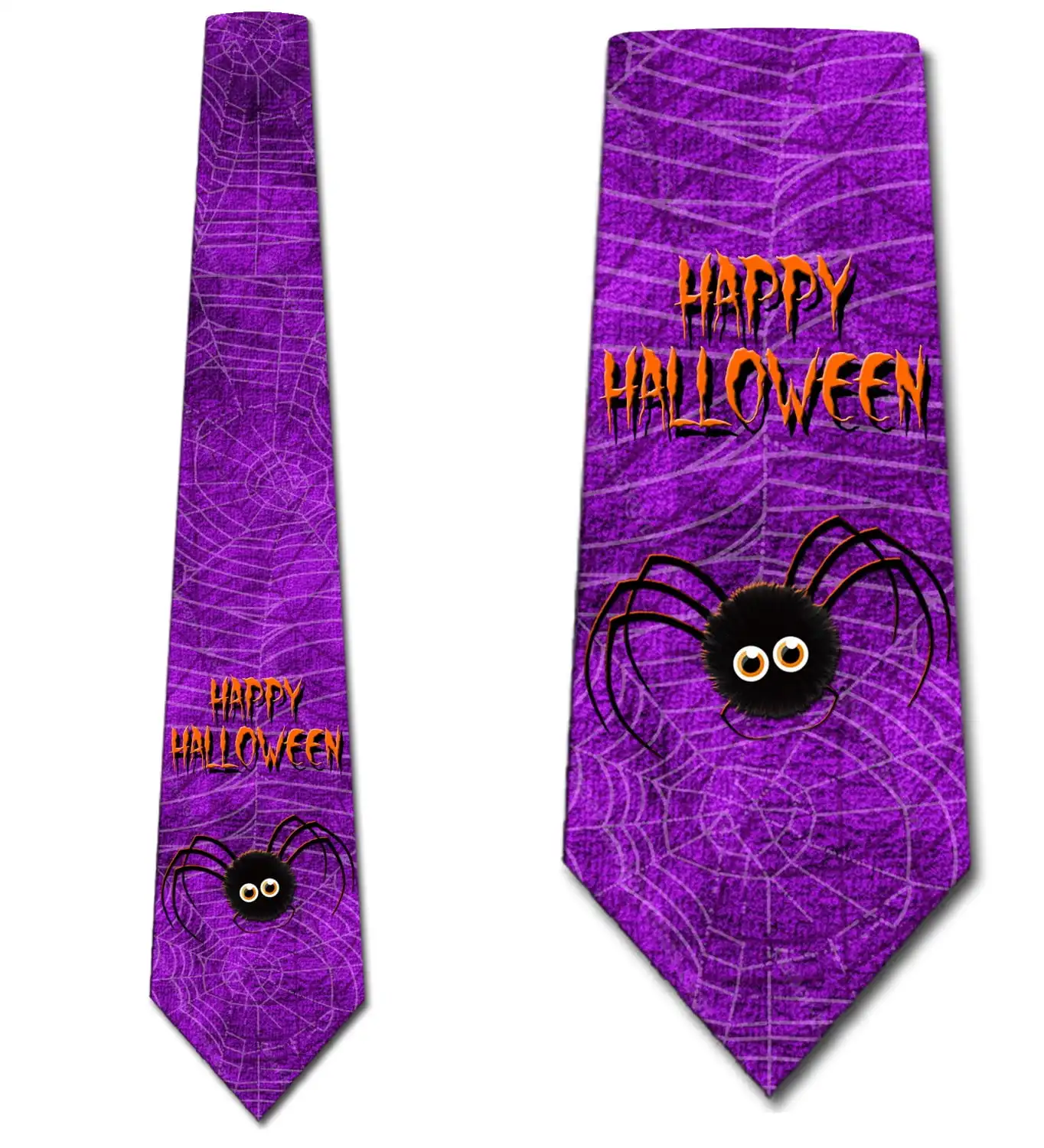 Halloween Ties Mens Spider Necktie Happy Halloween Tie One Size Print Men Gift