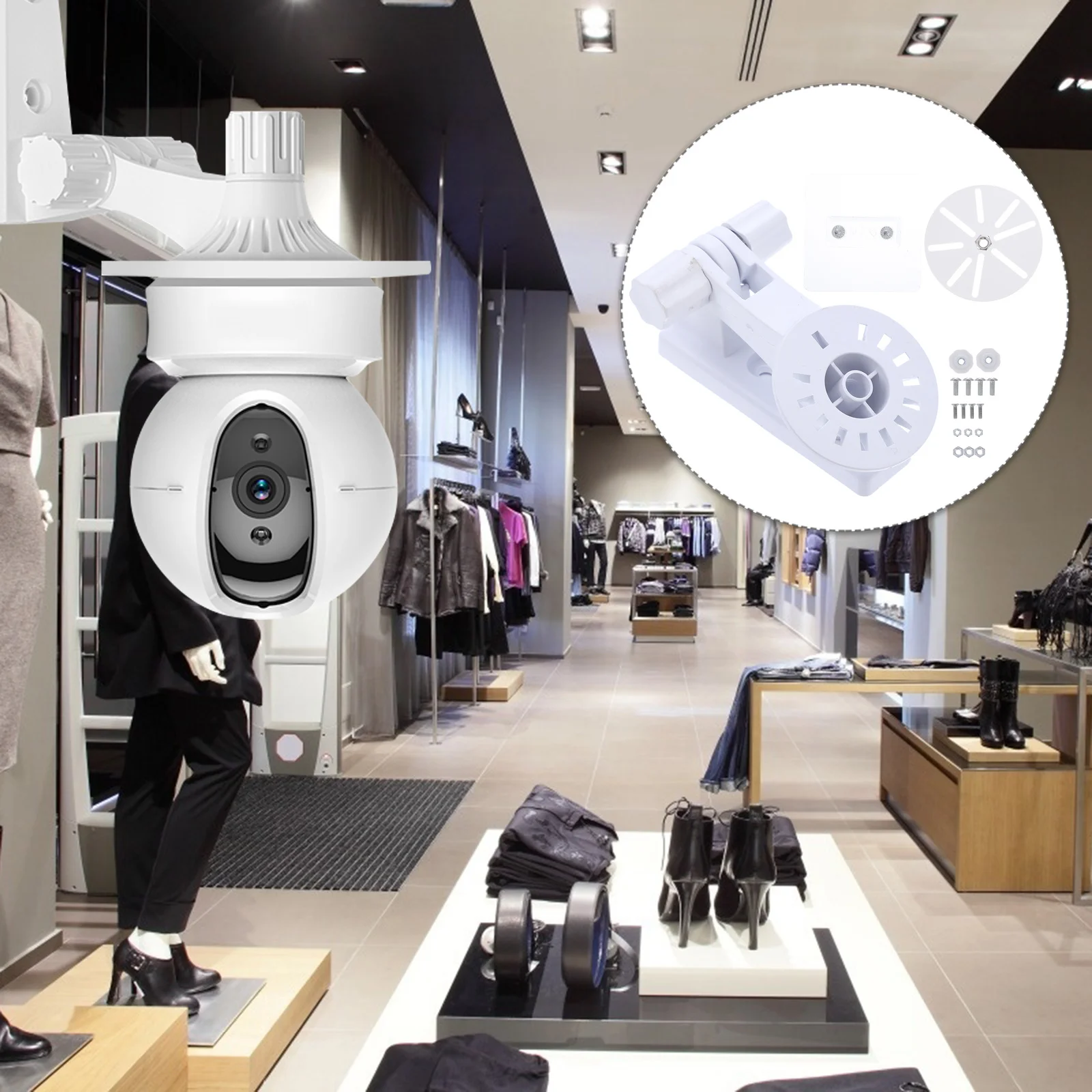 

2 Pcs Wireless WIFI Camera Holder Support Bracket No Punching White Surveillance System Mount