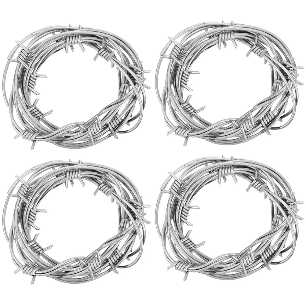 4 Pcs Iron Wire Simulation Chain Halloween Decor Pvc Decorative Barbed Wires Prop