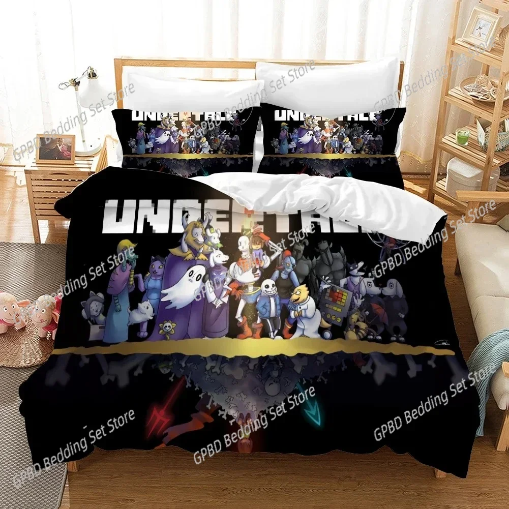 

Undertale Game Frisk Sans Papyrus Bedding Set 3D Printed Suitable for Bedroom Duvet Cover Set With Pillowcases Kids Home Textile