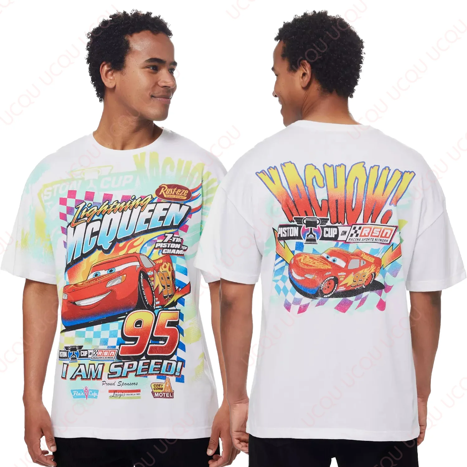 ديزني بيكسار سيارات البرق ماكوين سباق تي شيرت جديد الصيف للجنسين بلايز فضفاض المحملة رائجة البيع يساير الموضة تي شيرت غير رسمي #3