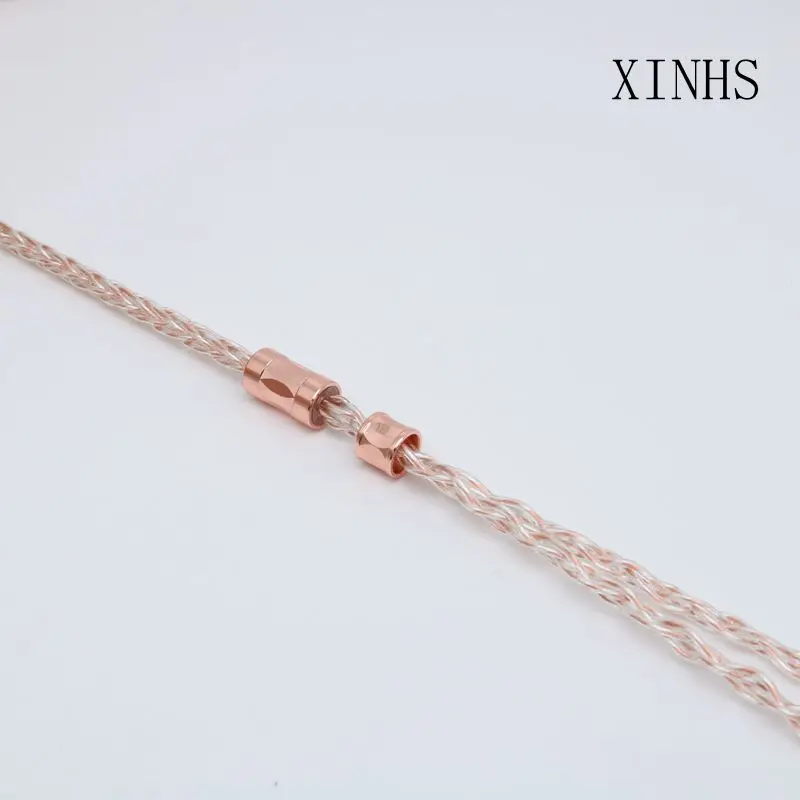 طلاء XINHS-على سلك HIFI نحاسي كريستالي واحد ، 8 نواة ، مطلي ، MMCX ، فضي ، 2 دبوس ، مناسب لـ tinifi ، T3 Plus IEM
