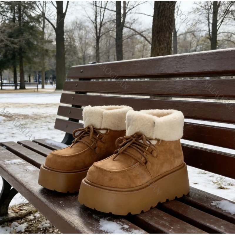 Botas De Nieve De Mujer Con Plataforma Gruesa, Algodón Y Suela Antideslizante Para Invierno_voghion.com