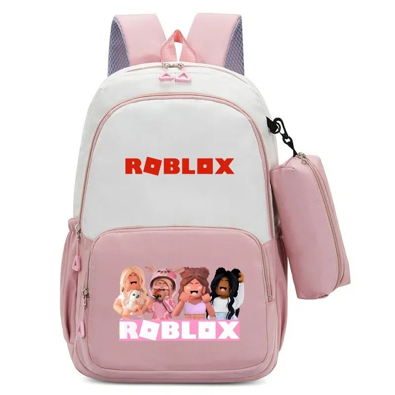 

HOT SALE Roblox Game Backpack Pencil Bag Cartoon Letter A-Z Printed School Bag Boys Large Capacity Backpack Birthday Gifts