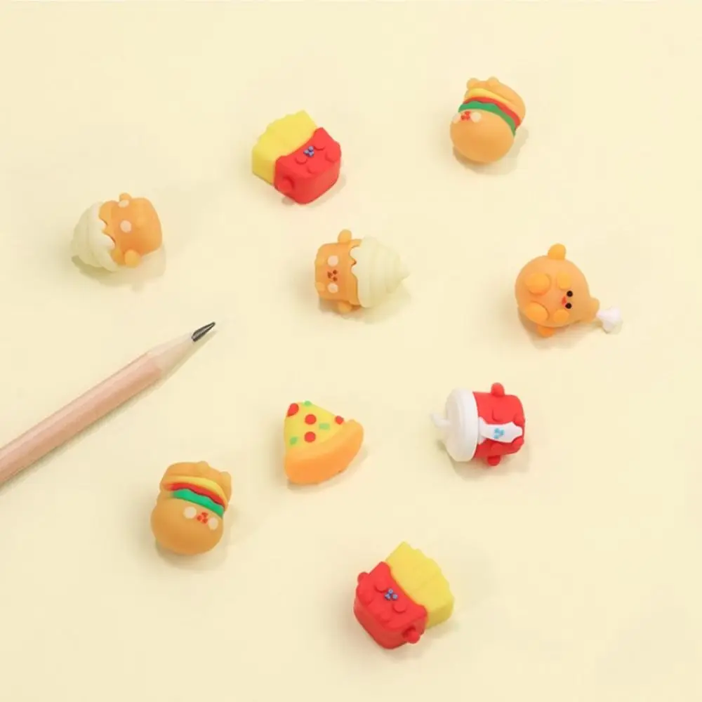 Cheese Bear Panda Fast Food 3D Shape Eraser Traceless High Elasticity Sharing Packing Mini Eraser Dustless Pencil Wiping Eraser