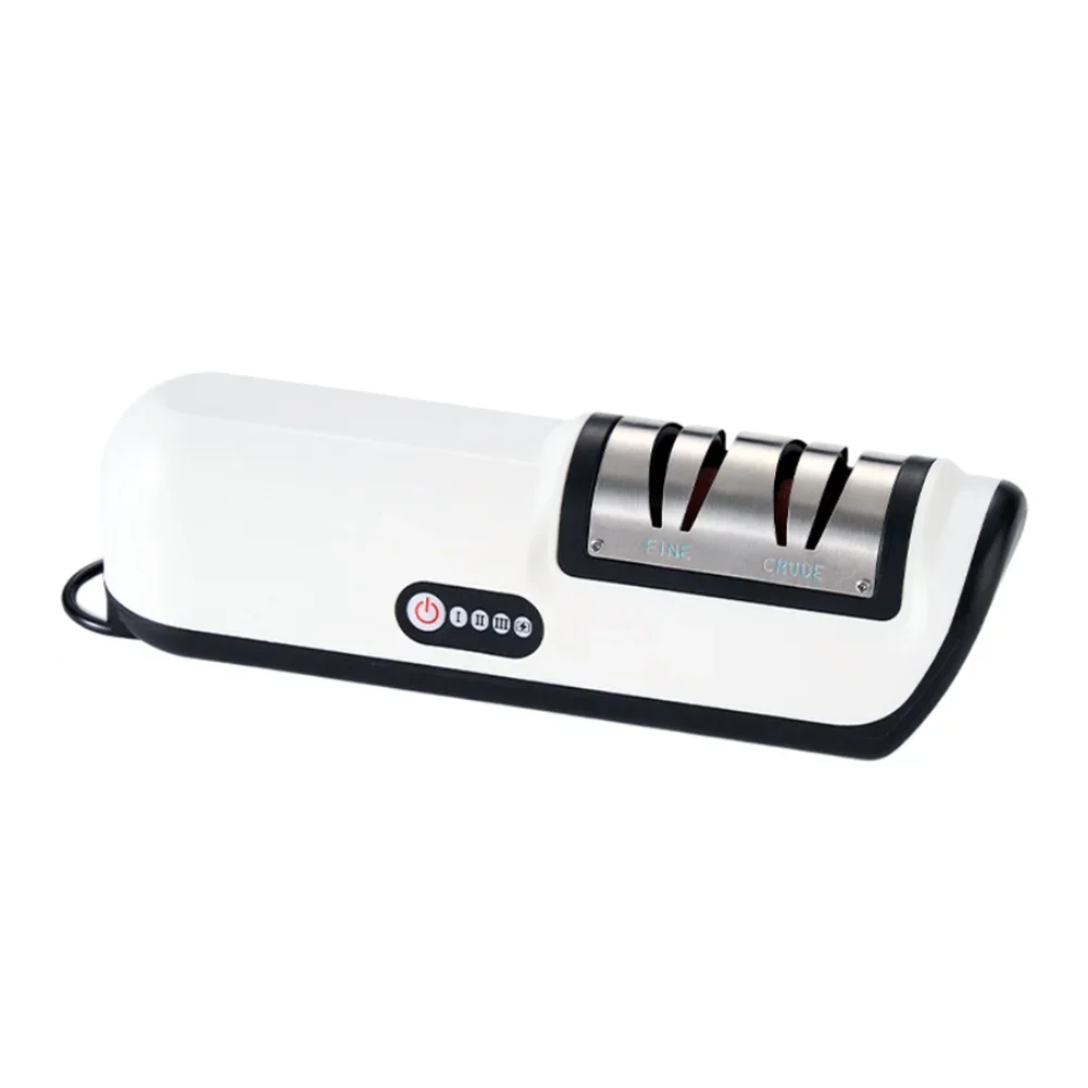 Automatic Operation Cordless Sharpener Compact Design Rechargeable Battery ABS And Stainless Steel For Kitchen Knives