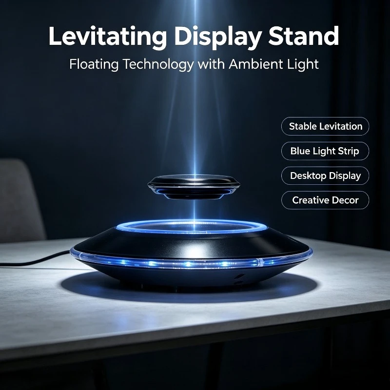 Magnetic Levitating Rotating Display Stand, Multifunctional Floating Tray for Product Showcase Decor