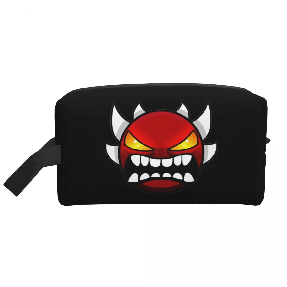 

Video Game Geometry Dash Women Cosmetic Bag Travel Makeup Organizer Pouch Toiletry Storage Dopp Kit Case Pencil Case