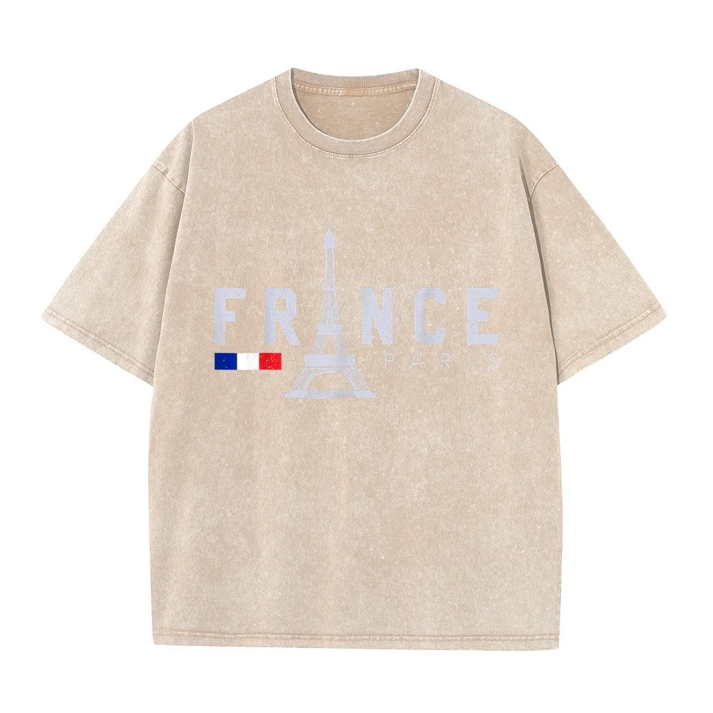 France Paris T-Shirt French Flag Eiffel Tower Souvenir Gift 한국인 Tシャツ Shirt Herren Summer Humor Graphic Tee Funny Quote Short