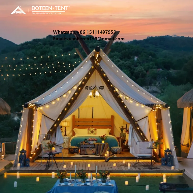 Luxury Camping Tent Long-term Use Rainproof Material Easy Setup Beautiful Appearance Luxury Tent