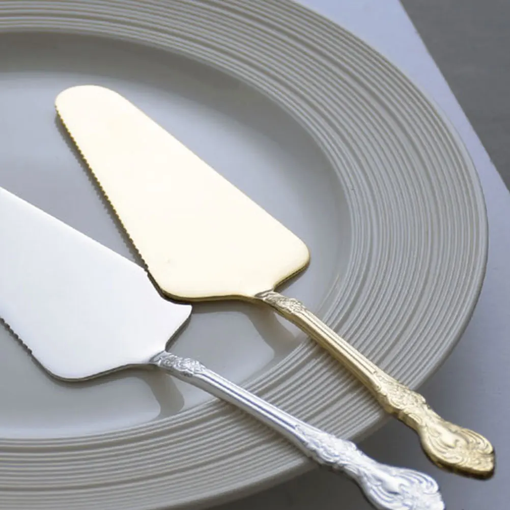

Stainless Steel Cake Shovel Pizza Spatula Serrated Edge Easy Clean Kitchen Dessert Server Golden Baking Tool Triangle