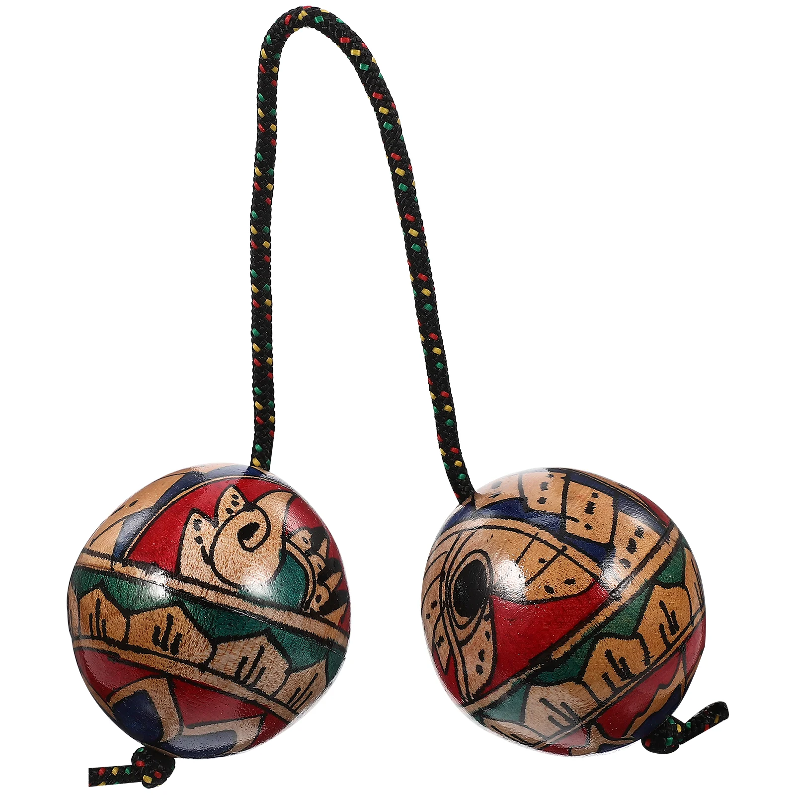 Hand Drawn Maracas Kashaka Balls Percussion Musical Instrument Sand Toy Hand- Painted Rhythm Playing Instruments Child