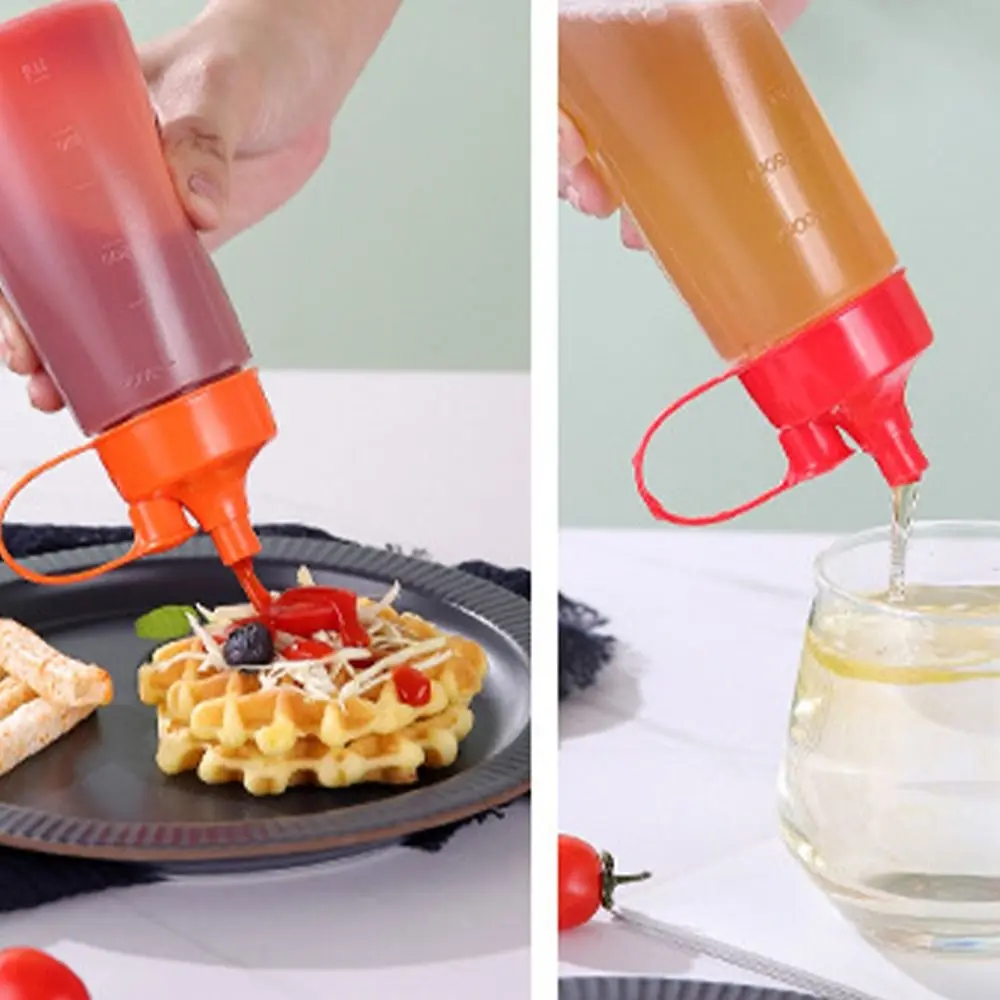 Plastic Condiment Squeeze Bottles Leak Proof With Scale Salad Sauce Bottles Thickened Olive Oil Storage Jar