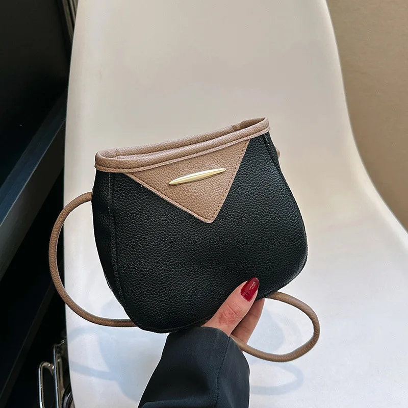 Retro Colour Blocking Fashion Shoulder Crossbody Bag Summer New Popular Korean Version Of Women's Bags Leisure Bag