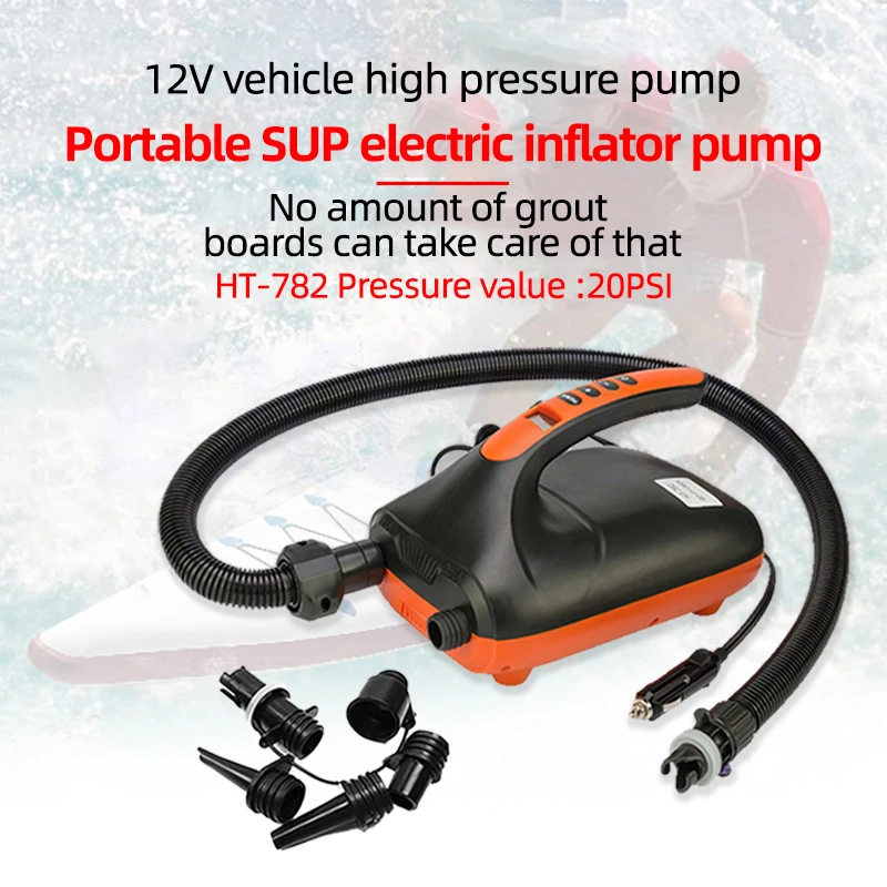 12V Vehicle Electric High Pressure Inflatable Pump Rubber Boat Boat Surf SUP Paddle Board Pontoon Machine