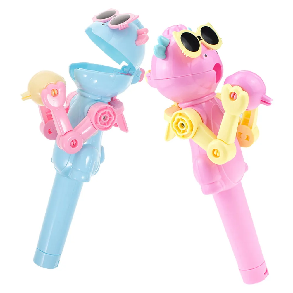 2Pcs Dinosaur Robot Lollipop Holder Funny Portable Lollipop Storage Case Creative Party Gift for Kids Adults Festival