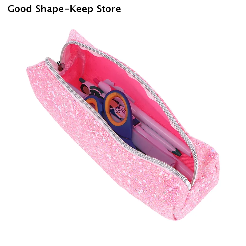

Kawaii Glitter Pencil Case Student pencil case Pouch Pencil Bag Stationery Supplies Sequin Makeup Bag Cosmetic Bag