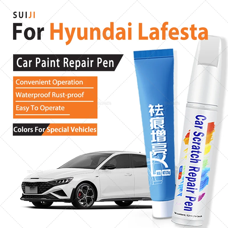 

For Hyundai Lafesta Touch Up Paint Pen (OEM Code PW7/Polar White ) - Exact Match Scratch & Chip Repair Kit w/Clear Coat