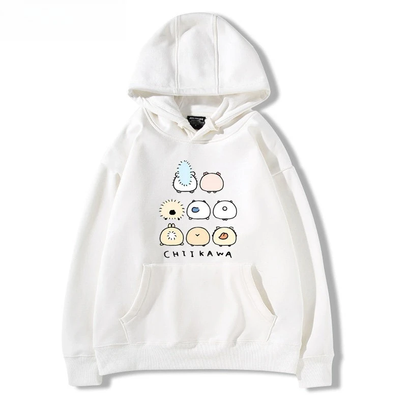 Chiikawa, Jiikawa Collaboration, Usaqi Small Eight Butt Hooded Sweatshirt, Men's and Women's Autumn and Winter Cute Clothing