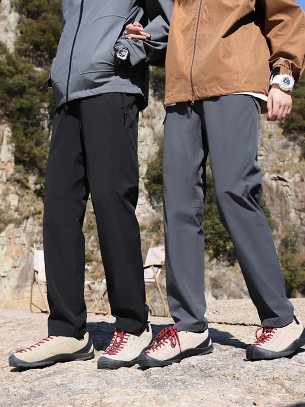 

Мужские летние тонкие прямые брюки из ледяного шелка с высокой эластичностью, модные городские, с 3D-дизайном, для повседневной носки