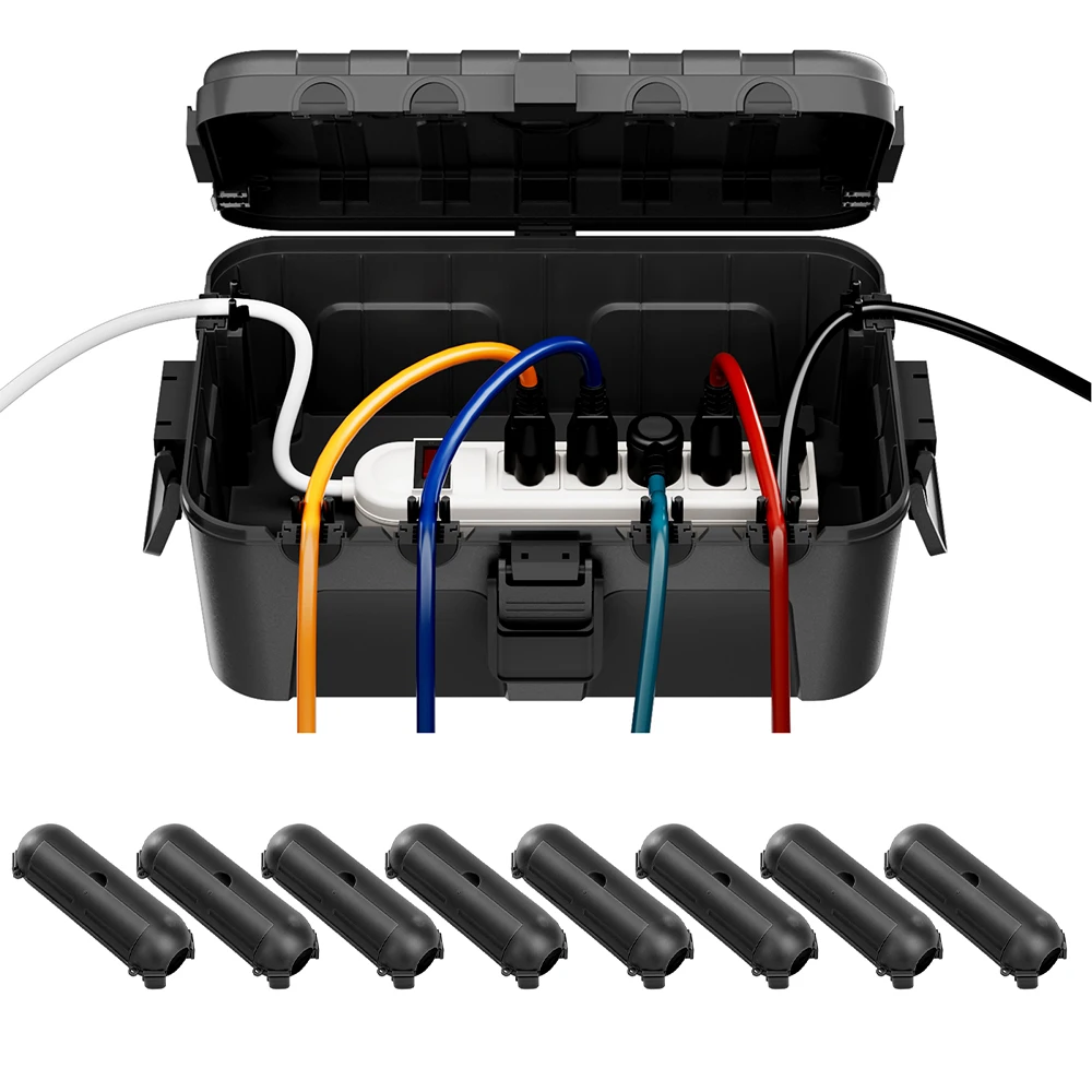 Restmo 32x22x13 سنتيمتر 1 قطعة صندوق كهربائي كبير مقاوم للماء مع 8 قطعة صناديق كهربائية خارجية صغيرة للتوصيل الخارجي/شريط الطاقة