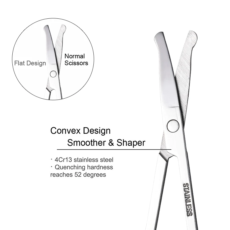 1개 둥근 끝 직선형 블레이드 스테인리스 메이크업 가위 속눈썹 눈썹 가위 코털 소형 가위 메이크업 도구