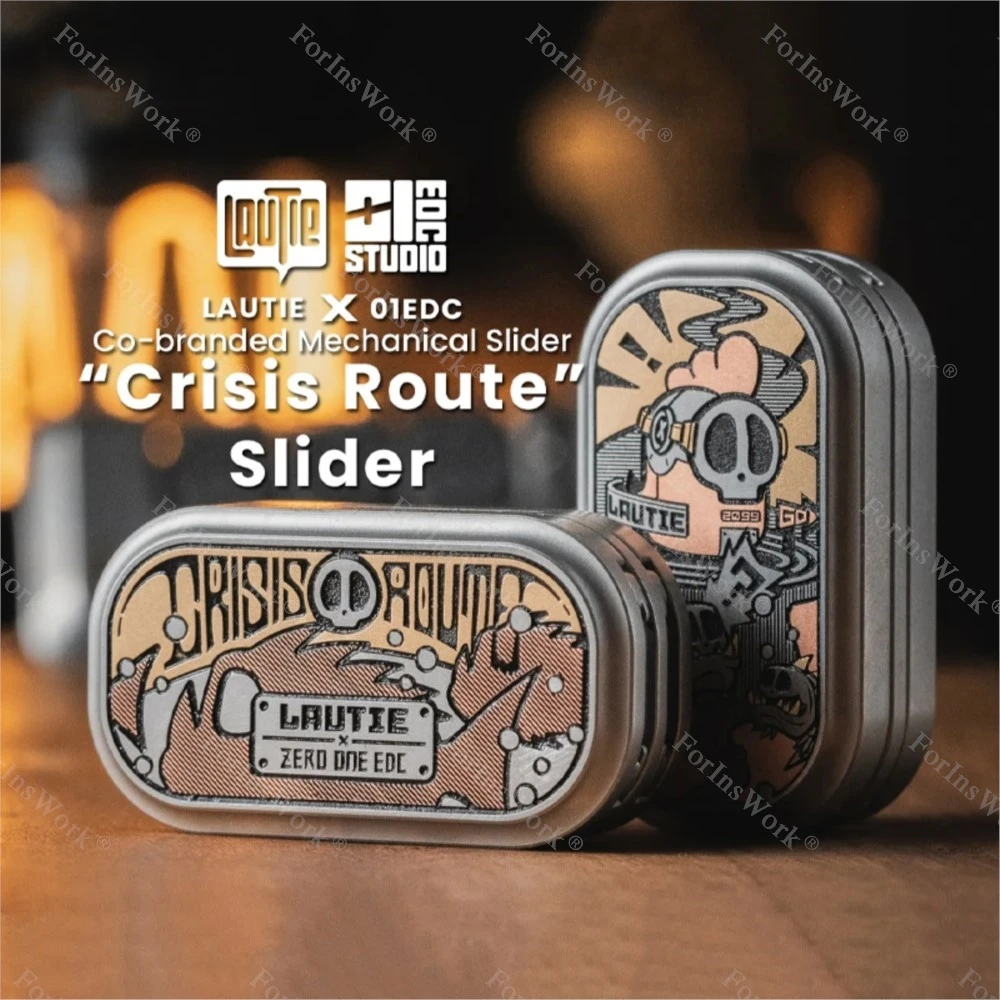 

Stock 01EDC & LAUTIE Crisis Route Mechanical Push Sluder Metal Toy Fingertip Anxiety Toy Limited To 500pcs