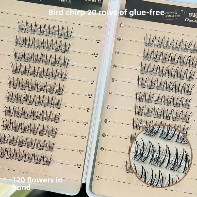 Self-Adhesive Glue-free Voluminous Fox Eye Eyelashes Winged Fluffy Dramatic Smokey Stage Lashes High-capacity Reusable