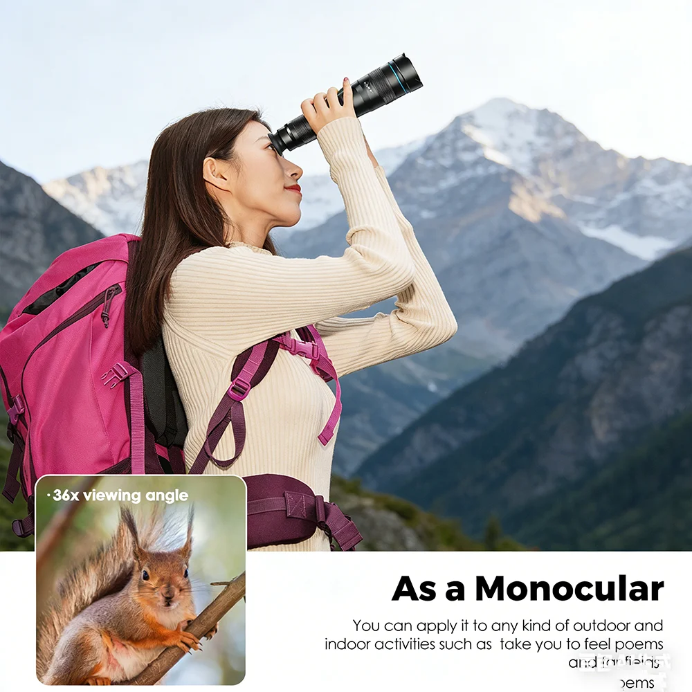APEXEL HD 60x Telephoto Lens Mobile Phone Powerful Monocular Telescope Lens With Tripod for iPhone Bird Watching Travel Hunting