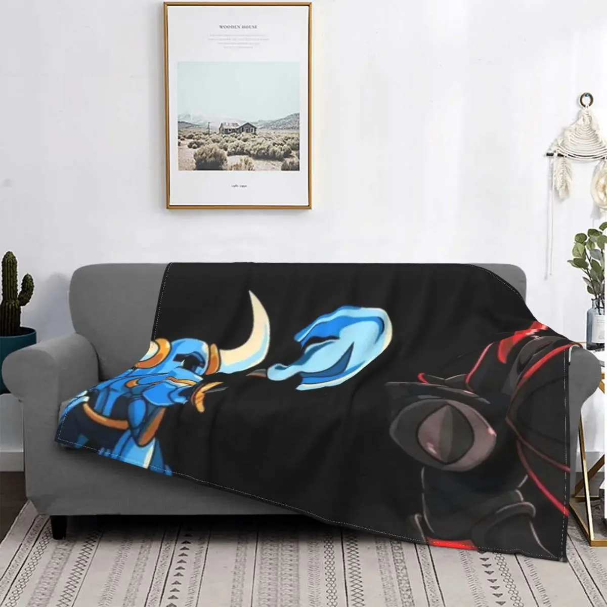 Battle Blanket Shovel Knight Fleece Velvet All Season Cute Lightweight Ultra-Soft Throw Blankets For Office Plush Thin Quilt