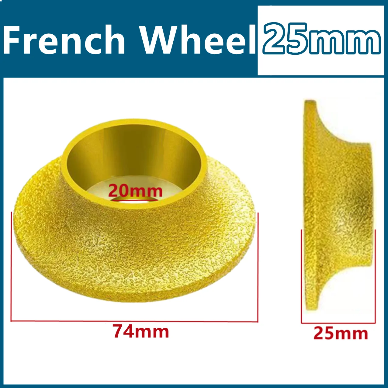 74mm*20 Brazing Diamonds Marble Edging Discs Angle Grinder Grinding Wheel 1/4 Round Hand Profile Wheel