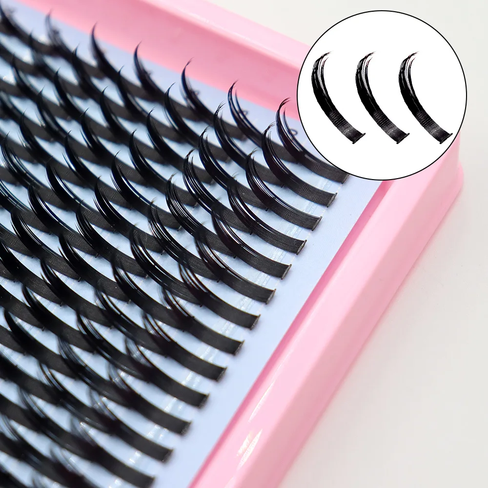 200개입 풍성한 검정색 인조 속눈썹 두꺼운 요정 스타일 아이 메이크업 도구 일상용 만화 무대용 어두운 속눈썹 연장에 적합