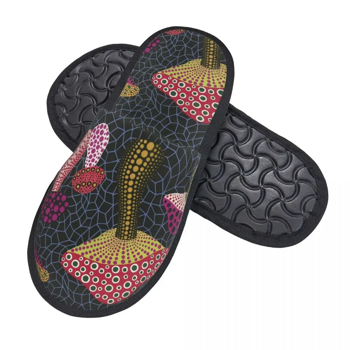 Yayoi Kusama House Slippers Women Comfy Memory Foam Abstract Pop Art Slip On Hotel Slipper Shoes