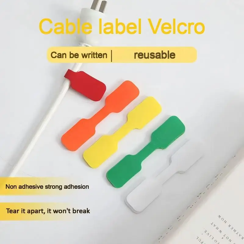 مجموعة ربطات عنق بسحاب ملون مكونة من 20 قطعة لتنظيم علامات الكابلات وتحديد الهوية بتصميم مشرق وربطات كابلات قابلة للكتابة #2