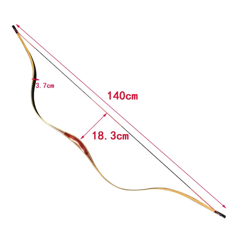 Archery Traditional Bow 20-45lbs Powerful Wooden Bow Phyllostachys Pubescens Bow Tip Outdoor Sports Shooting Hunting Accessories