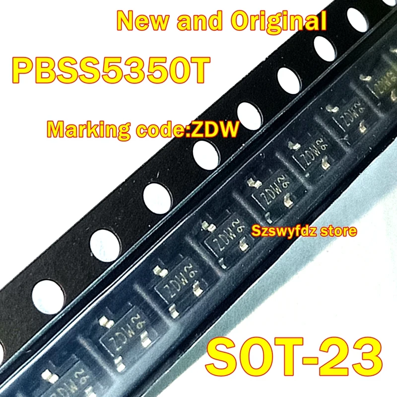 

20pcs to 3000pcs PBSS5350T Marking code:ZDW SOT-23 New Original 50V, 3A PNP low VCEsat (BISS) transistor