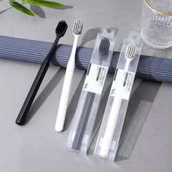 칫솔 Bamboo Charcoal Brush Silk Soft Bristle Toothbrushes, Black and White Men's and Women's Adult Toothbrushes Зубна Щітка