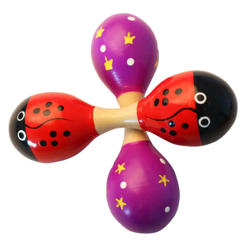 1 pçs colorido de madeira maraca chocalhos areia martelo criança instrumento musical chocalho shaker festa crianças shaker brinquedo presente aleatório