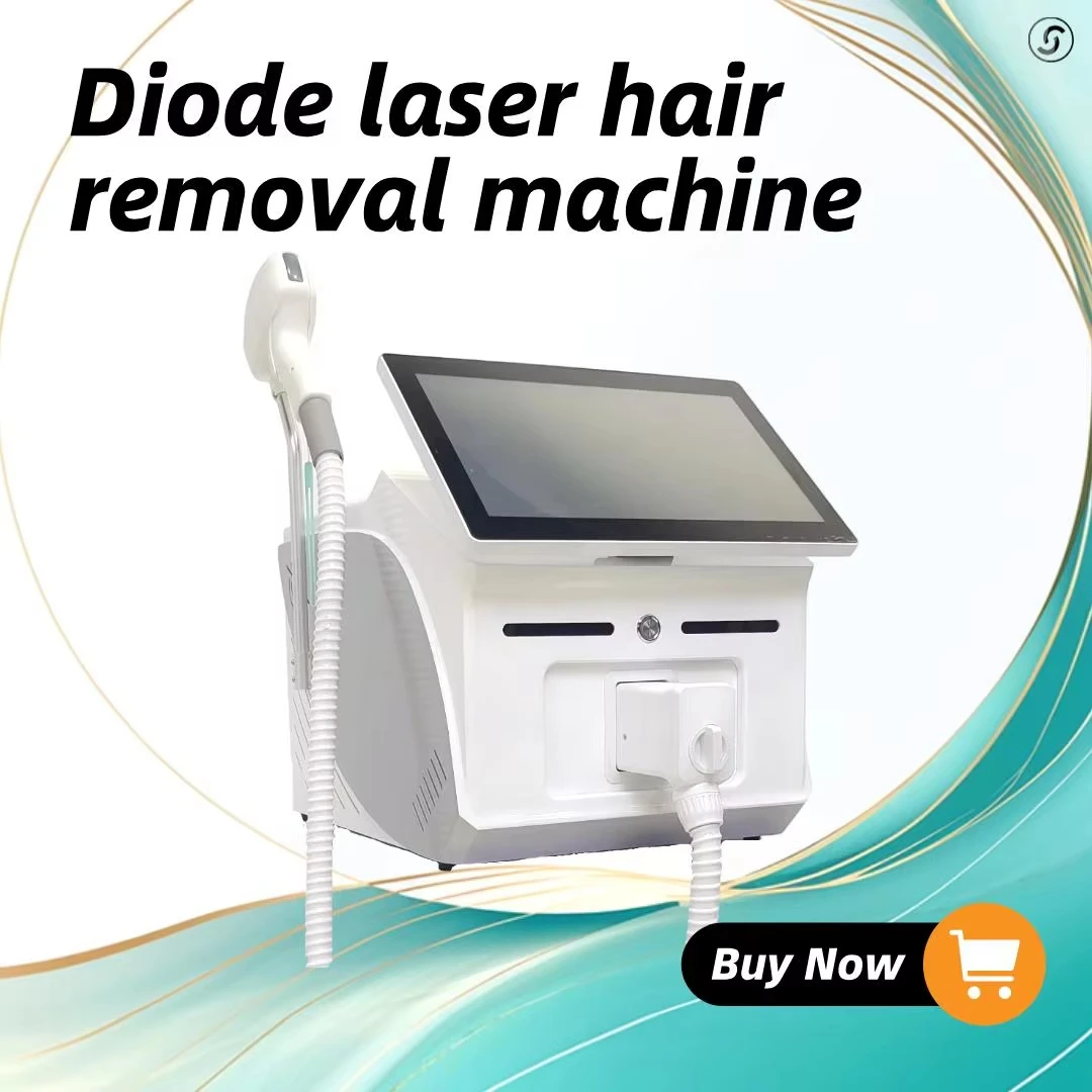 

Professional 4-Wavelength Diode Laser Hair Removal Device -755nm/808nm/940nm/1064nm - Painless with lce Cooling for Face &amp; Body