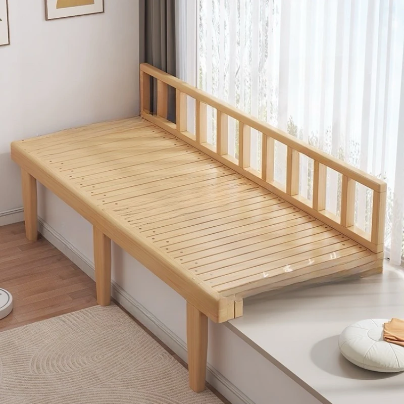 

Small apartment folding bed bay window telescopic splicing bed row skeleton tatami telescopic pulling