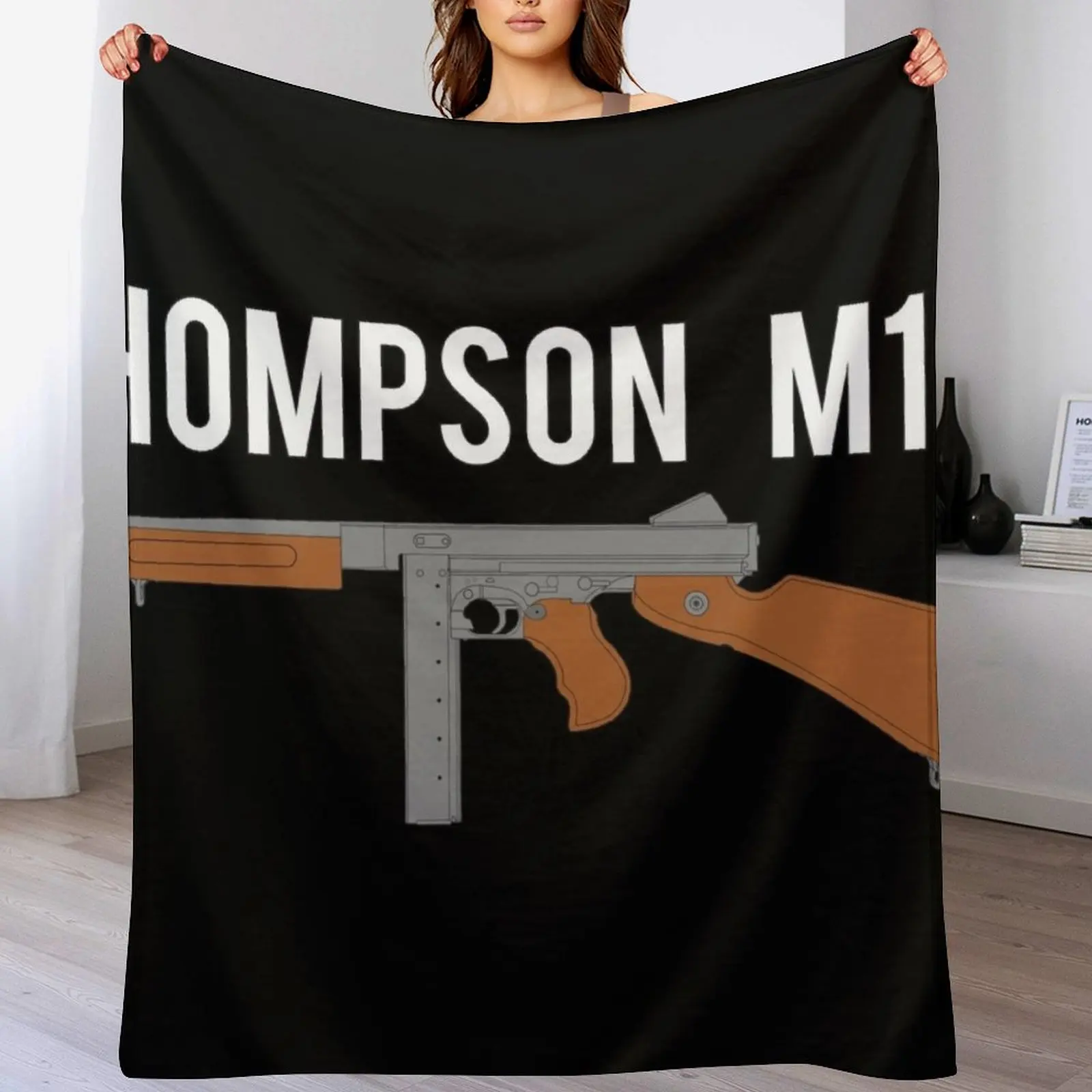 Thompson M1A1 color version Throw Blanket manga Fashion Sofas Blankets