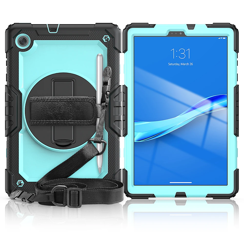 Armor Case For Lenovo Tab M11 M10 HD Plus 10.3 TB-X606F TB-X306F X306X K10 M10 3rd Gen TB328FU M9 M8 Wrist Strap Kickstand Cover