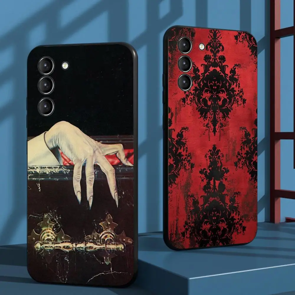 

Super cool ins vampire design Phone Case For Samsung Galaxy S25 S24 S23 S22 S21 S20 Plus Ultra Note20 Limited Soft Black