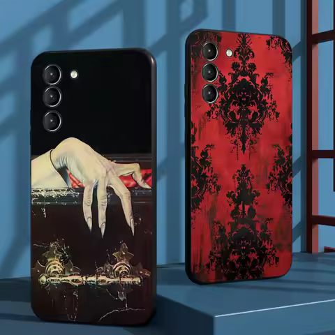 Super cool ins vampire design Phone Case For Samsung Galaxy S25 S24 S23 S22 S21 S20 Plus Ultra Note20 Limited Soft Black