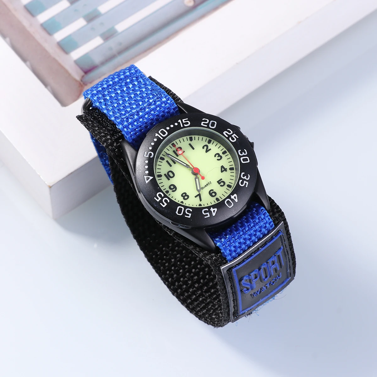 Cute Unisex Kids Waterproof Quartz Watch With Nylon Band Blue Children Watch For Kids Birthday Party Favors Souvenirs