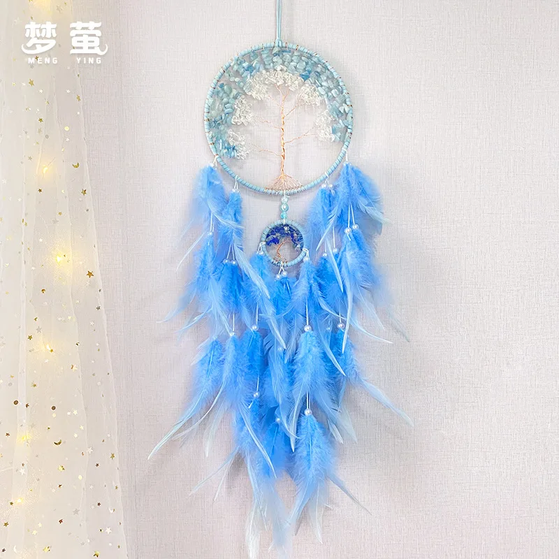 

Tree of Life Dreamcatcher Handwoven Feather Hanging, Premium Wind Chime Creative Gift, Living Bedroom Decor Ornament