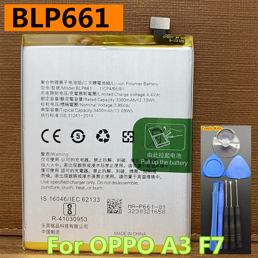 Новая сменная батарея для телефона 3400 мАч BLP661 для Oppo A3 F7 PADM00 CPH1837 PADT00 CPH1819 CPH1821 1821