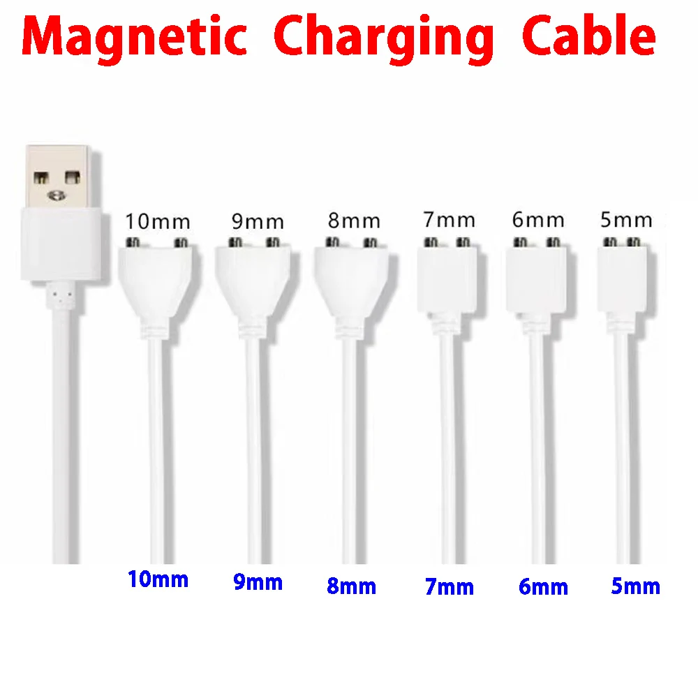 

5/6/7/8/9/10mm Magnetic Charging Cable Center Spacing Magnet Suctio USB Charge 2Pin Connector for Beauty instrument Smart Device